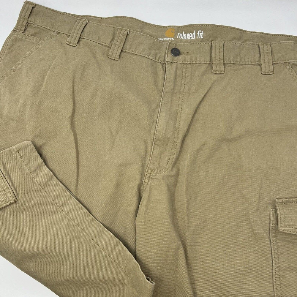 Carhartt Cargo Relaxed Fit Khaki Tan Work Shorts‎ Mens Size 46 Cotton Spandex